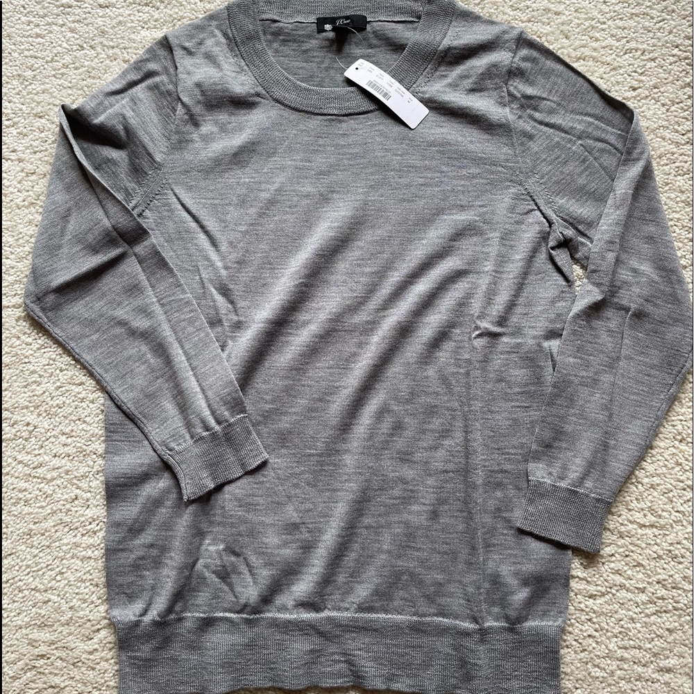 J Crew Tippi sweater in gray. Brand new with tags